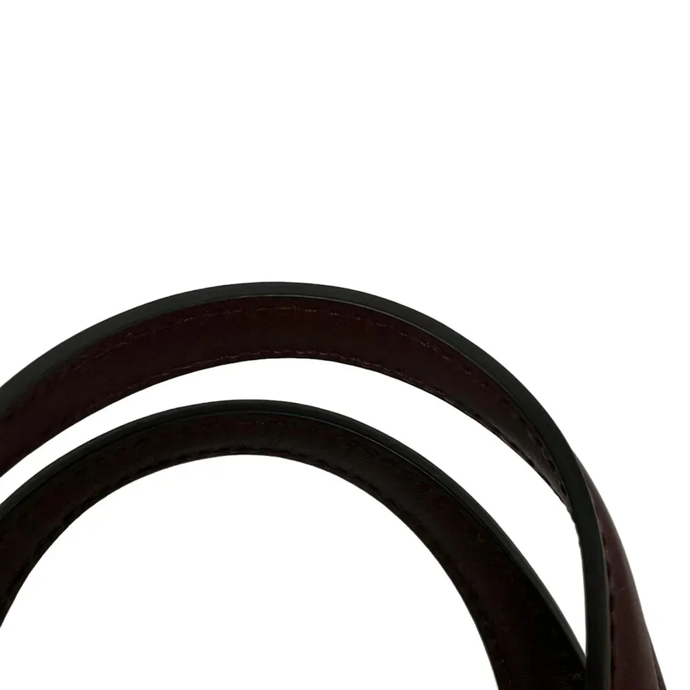 Jimmy Choo Varenne Tote Bag Gray Bordeaux Wool Leather